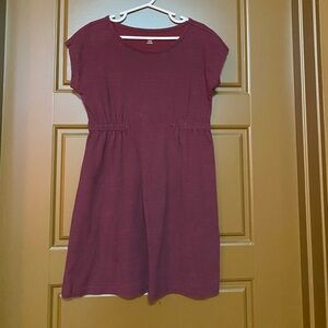 Maroon Short-Sleeve Dress